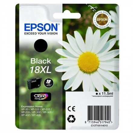 Epson 18XL Ink cartridge, Black hind ja info | Tindiprinteri kassetid | hansapost.ee