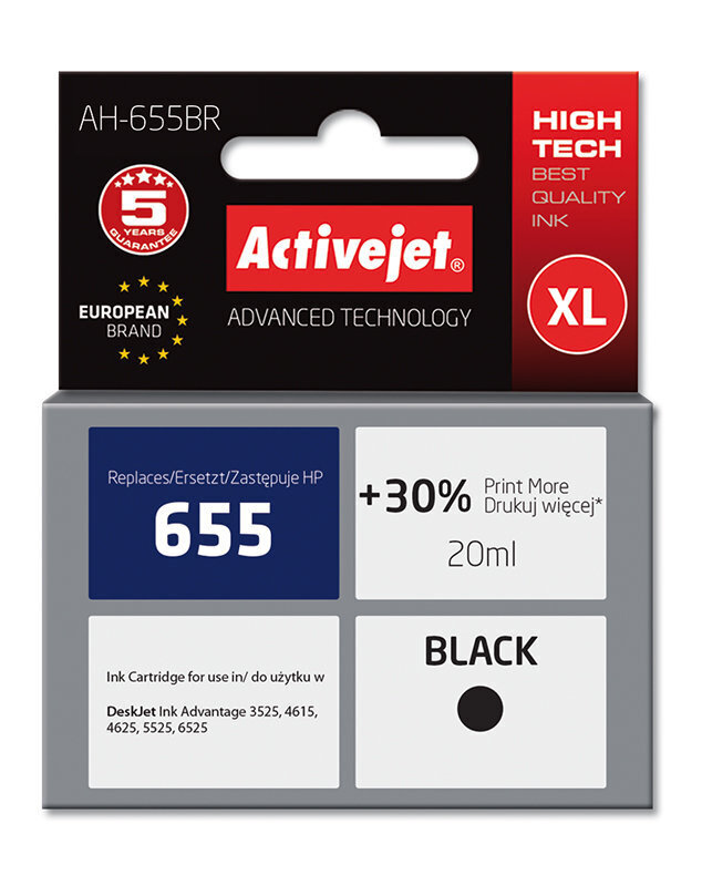 Activejet AH-655MR HP 655XL CZ111AE, must hind ja info | Tindiprinteri kassetid | hansapost.ee