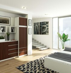 Верхний шкаф Akord S60, белый/коричневый цвет цена и информация | Шкафчики | hansapost.ee