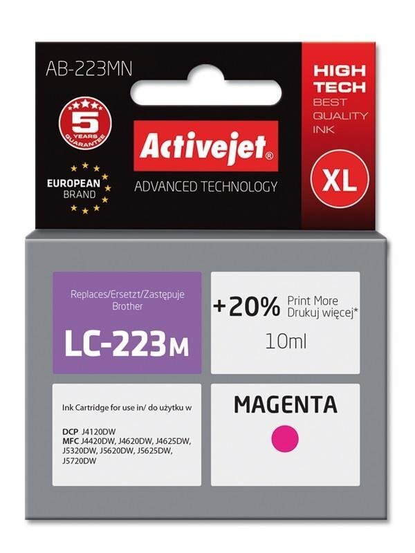 Activejet AB-223MN (Brother LC 223 M), magenta цена и информация | Tindiprinteri kassetid | hansapost.ee