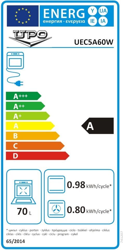 Upo UEC5A60W цена и информация | Elektripliidid | hansapost.ee