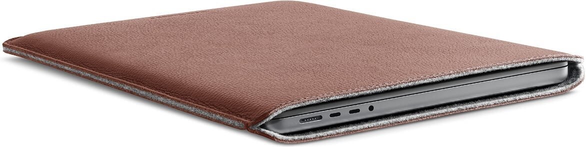 Woolnut kaitseümbris Leather Sleeve 16" MacBook Pro, pruun цена и информация | Sülearvutikotid | hansapost.ee