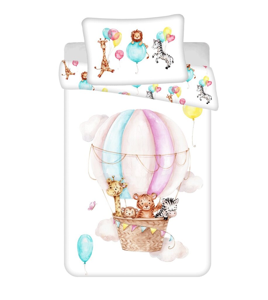 Voodipesukomplekt Animals Flying Balloon Baby, 100x135 cm цена и информация | Voodipesukomplektid | hansapost.ee