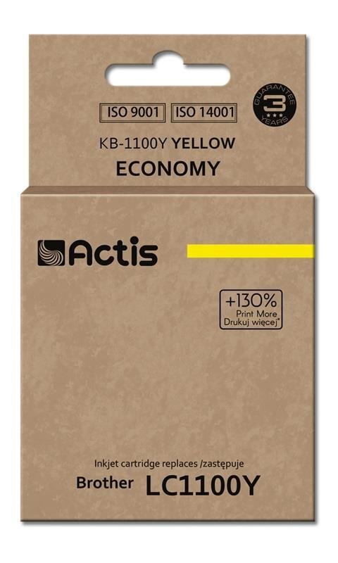 Actis KB-1100Y tint Brotheri printerile; Brother LC1100Y/LC980Y asendus; Standard; 19 ml; kollane цена и информация | Tindiprinteri kassetid | hansapost.ee