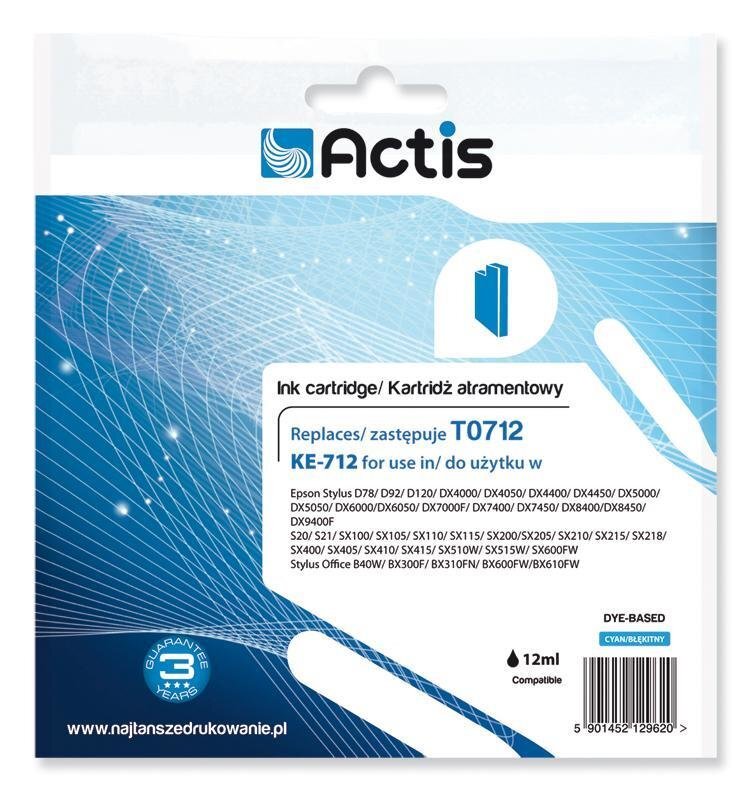 Actis KE-712 tint Epsoni printerile; Epson T0712/T0892/T1002 цена и информация | Tindiprinteri kassetid | hansapost.ee