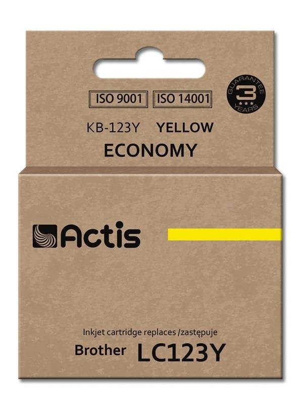 Actis KB-123Y tint Brotheri printerile; Brother LC123Y/LC121Y asendus; Standard; 10 ml; kollane цена и информация | Tindiprinteri kassetid | hansapost.ee