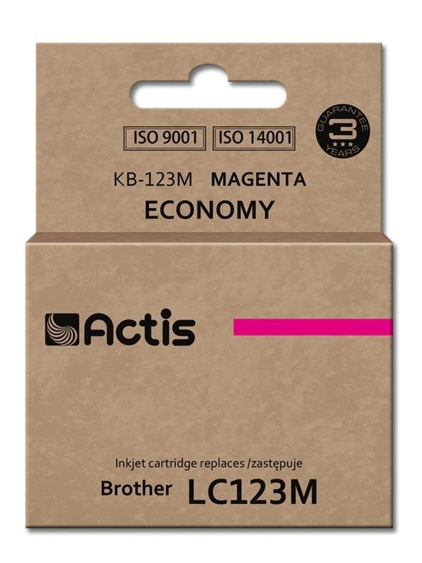 Actis KB-123M tint Brotheri printerile; Brother LC123M/LC121M asendus; Standard; 10 ml; magenta hind ja info | Tindiprinteri kassetid | hansapost.ee