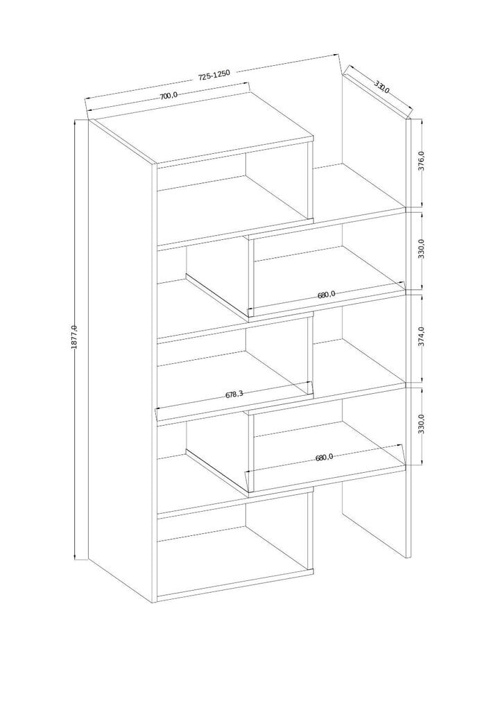 Eraldiseisev riiul ADRK Furniture Karmelo, pruun цена и информация | Riiulid | hansapost.ee