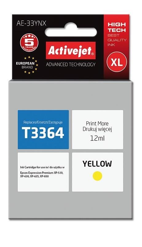 Activejet AE-33YNX цена и информация | Tindiprinteri kassetid | hansapost.ee