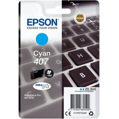 Картридж с оригинальными чернилами Epson 407 голубой цена и информация | Картриджи для струйных принтеров | hansapost.ee