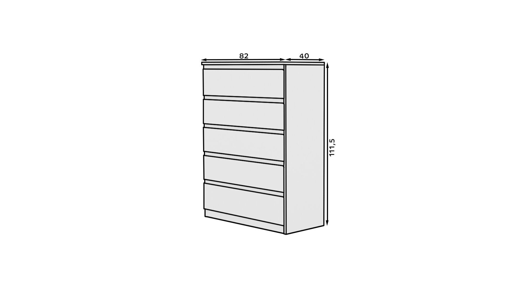 Kummut ADRK Bente, 82x40x111.5 cm, pruun/valge цена и информация | Kummutid | hansapost.ee