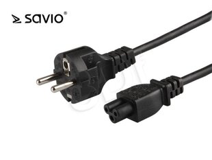 Savio Euro 3-Pin Кабель питания 1.2м Черный цена и информация | Кабели и провода | hansapost.ee