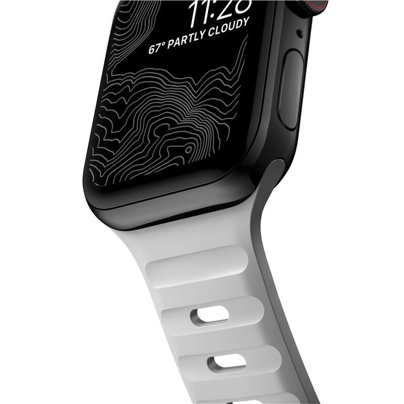 Käevõru Nomad Sport Rihm M/L, lunar gray - Apple Watch Ultra, Series 8, 7 (45mm) - Apple Watch Ultra, Series 8, 7, 6, SE (44mm) hind ja info | Nutikellade aksessuaarid ja tarvikud | hansapost.ee