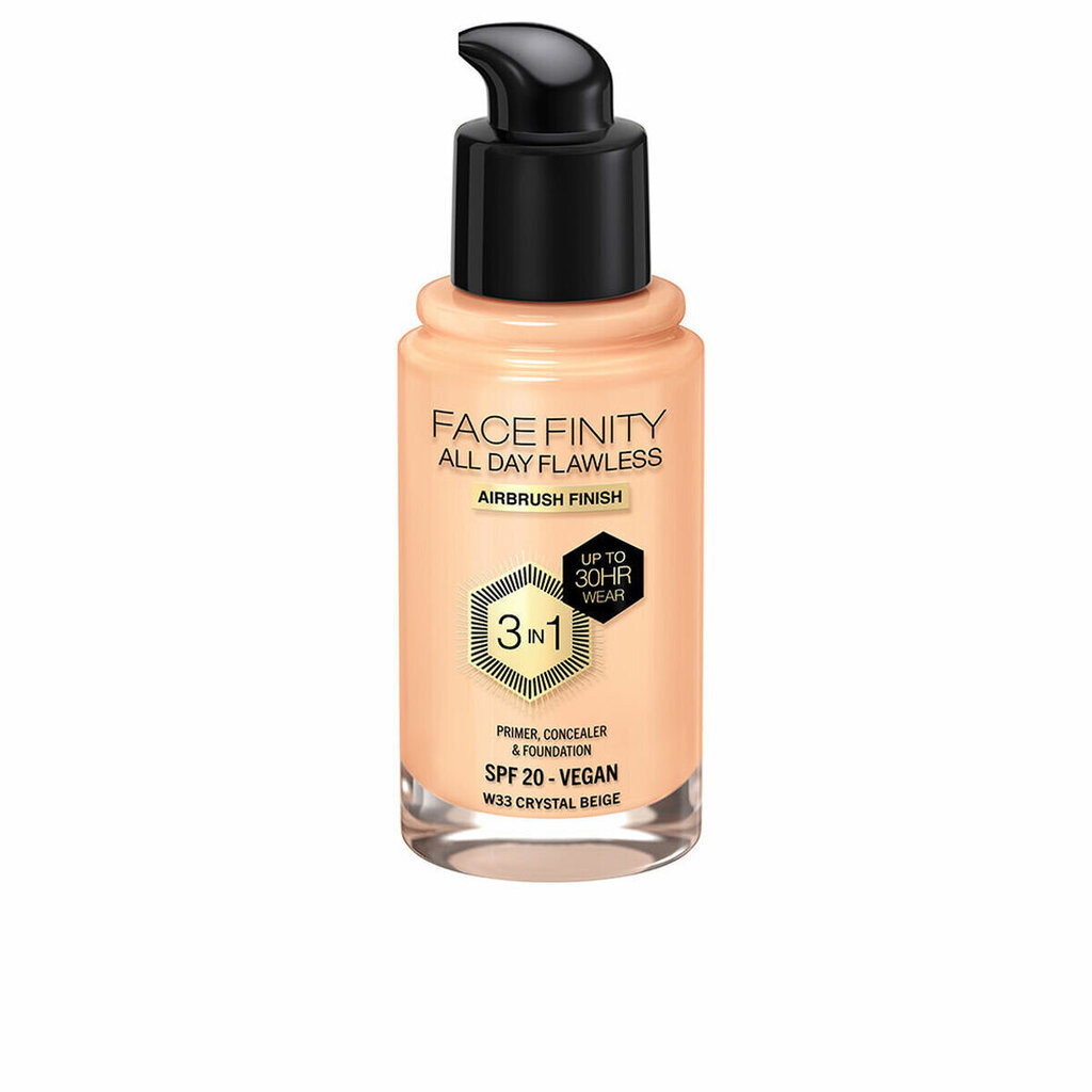 Jumestuskreem Max Factor Face Finity All Day Flawless Spf 20 Nº W33 Crystal beige, 30 ml цена и информация | Jumestuskreemid ja puudrid | hansapost.ee