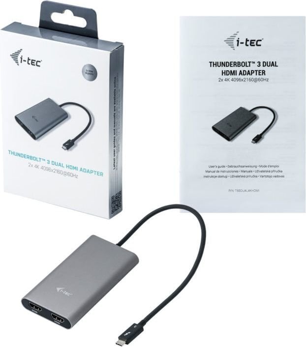 i-tec TB3DUAL4KHDMI hind ja info | USB adapterid ja jagajad | hansapost.ee