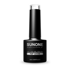 Läiget andev hübriidlakk Sunone UV/LED Gel Polish Top Shine, 5ml price and information | Nail polishes and nail polish removers | hansapost.ee