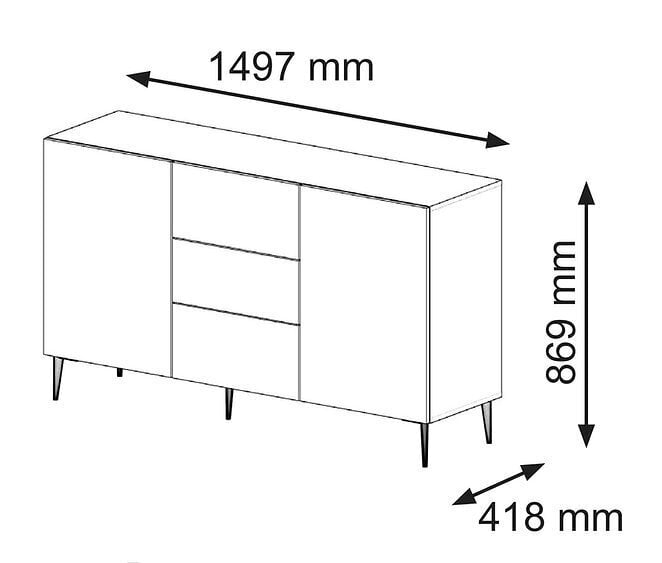 Kummut AKL Furniture Ravenna, valge hind ja info | Kummutid | hansapost.ee