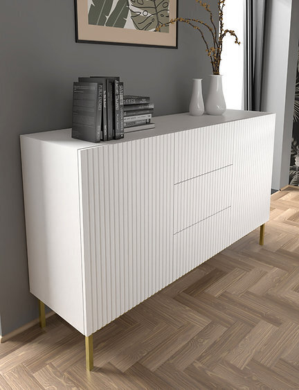 Kummut AKL Furniture Ravenna, valge цена и информация | Kummutid | hansapost.ee