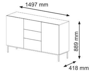 Kummut AKL Furniture Ravenna, valge hind ja info | Kummutid | hansapost.ee