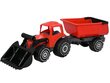 Suur traktor haagisega Plasto, 56.5 cm, punane hind ja info | Mänguasjad poistele | hansapost.ee