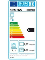 Ahi Siemens AG HB537A0S0, 71 L, A 3600 W hind ja info | Ahjud | hansapost.ee