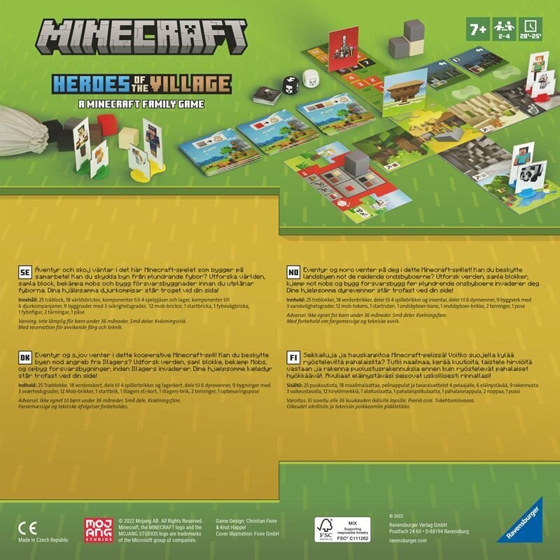 Lauamäng Ravensburger Minecraft Heroes Save The Village, FIN, SE hind ja info | Lauamängud ja mõistatused perele | hansapost.ee