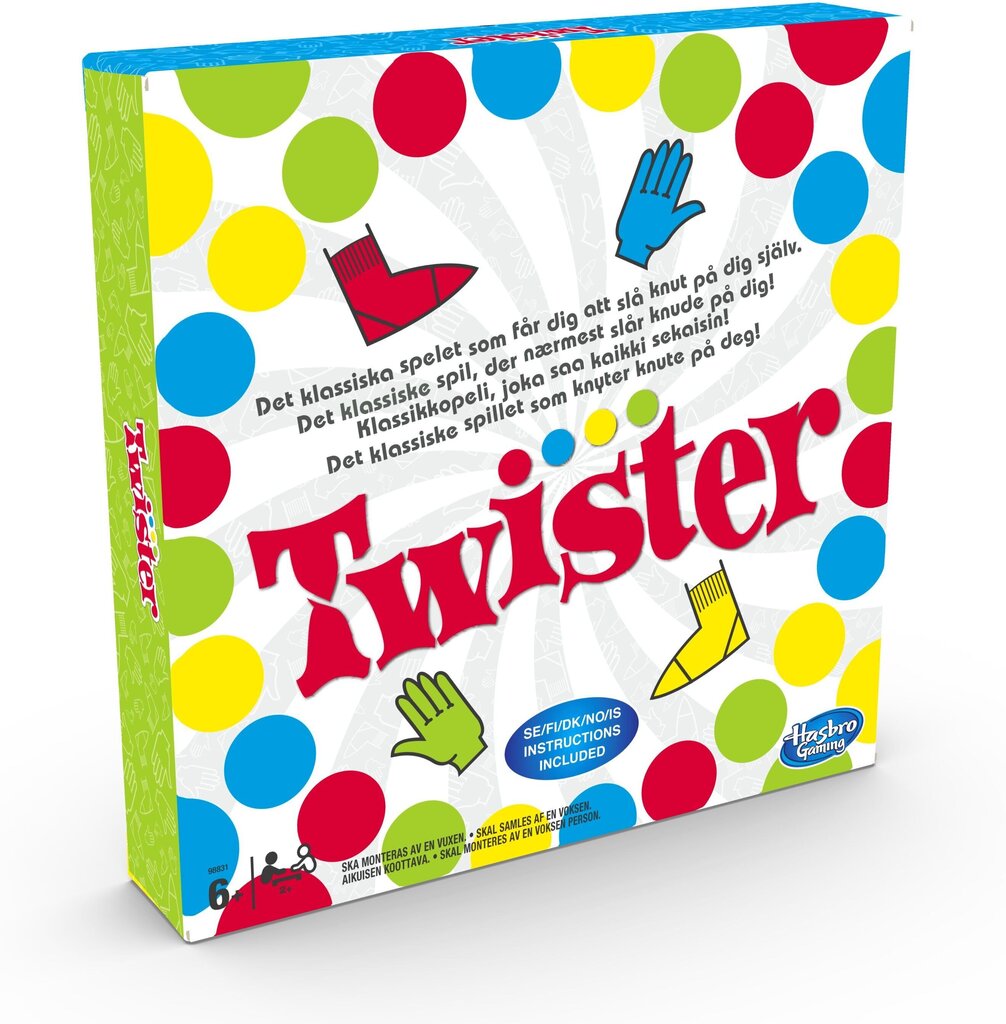 Lauamäng Hasbro Games Twister, SE, FI, DK, NO, IS hind ja info | Lauamängud ja mõistatused perele | hansapost.ee