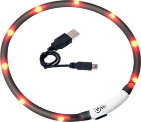 Kassi LED kaelarihm Flamingo Visio USB 20-35cm, must hind ja info | Kasside jalutusrihmad, kaelarihmad ja traksid | hansapost.ee