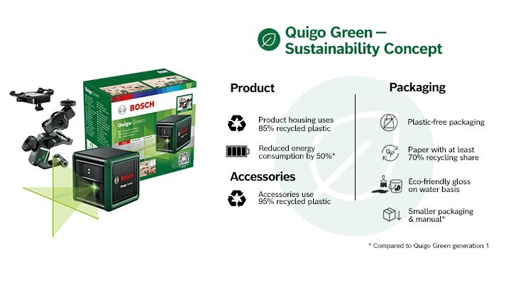 Quigo Green MM2 Ristjoonlaser 0603663C02 Bosch hind ja info | Käsitööriistad | hansapost.ee