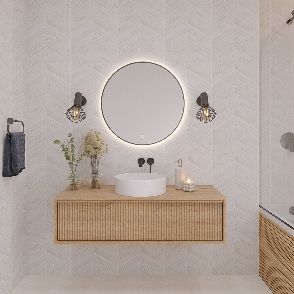 Seinapeegel koos valgustusega Divissi A, 60x60 cm hind ja info | Peeglid vannituppa | hansapost.ee