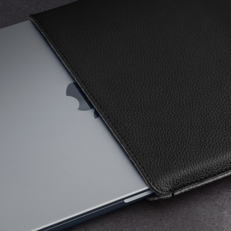 Woolnut kaitseümbris Leather Sleeve 14" MacBook Pro, must цена и информация | Sülearvutikotid | hansapost.ee