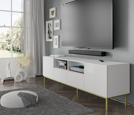TV-kapp Akl Furniture Ravenna, valge цена и информация | Televiisori alused | hansapost.ee