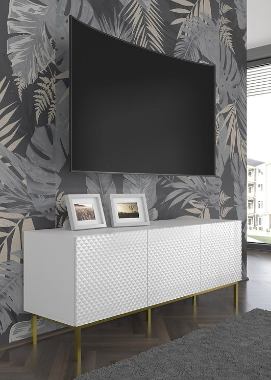 TV-kapp Akl Furniture Ravenna, valge hind ja info | Televiisori alused | hansapost.ee