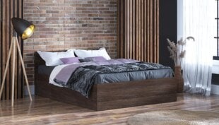 Кровать с матрасом и ящиком для постели, 120x200 см, коричневая цена и информация | Кровати | hansapost.ee
