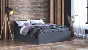 Кровать с матрасом и ящиком для белья, 160x200 см, серый цвет цена и информация | Кровати | hansapost.ee