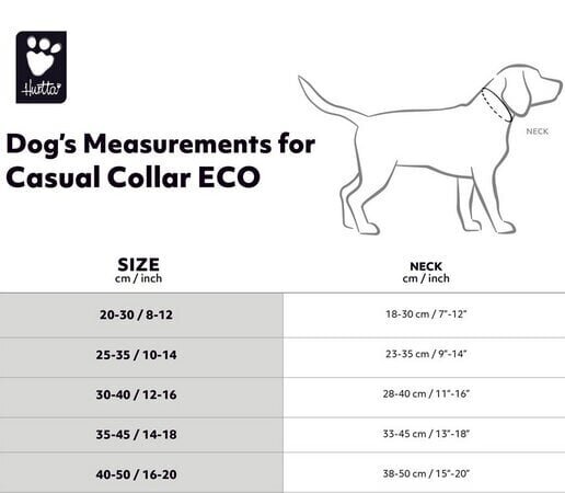 Kaelarihm koertele Hurtta Casual ECO, erinevad suurused, must hind ja info | Koerte kaelarihmad ja traksid | hansapost.ee