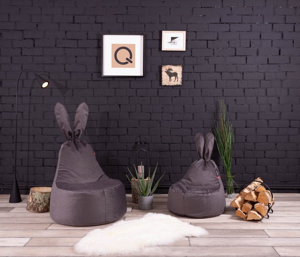 Laste kott-tool Qubo™ Baby Rabbit Linden Fluffy Fit, helehall цена и информация | Kott-toolid, tugitoolid ja tumbad lastele | hansapost.ee