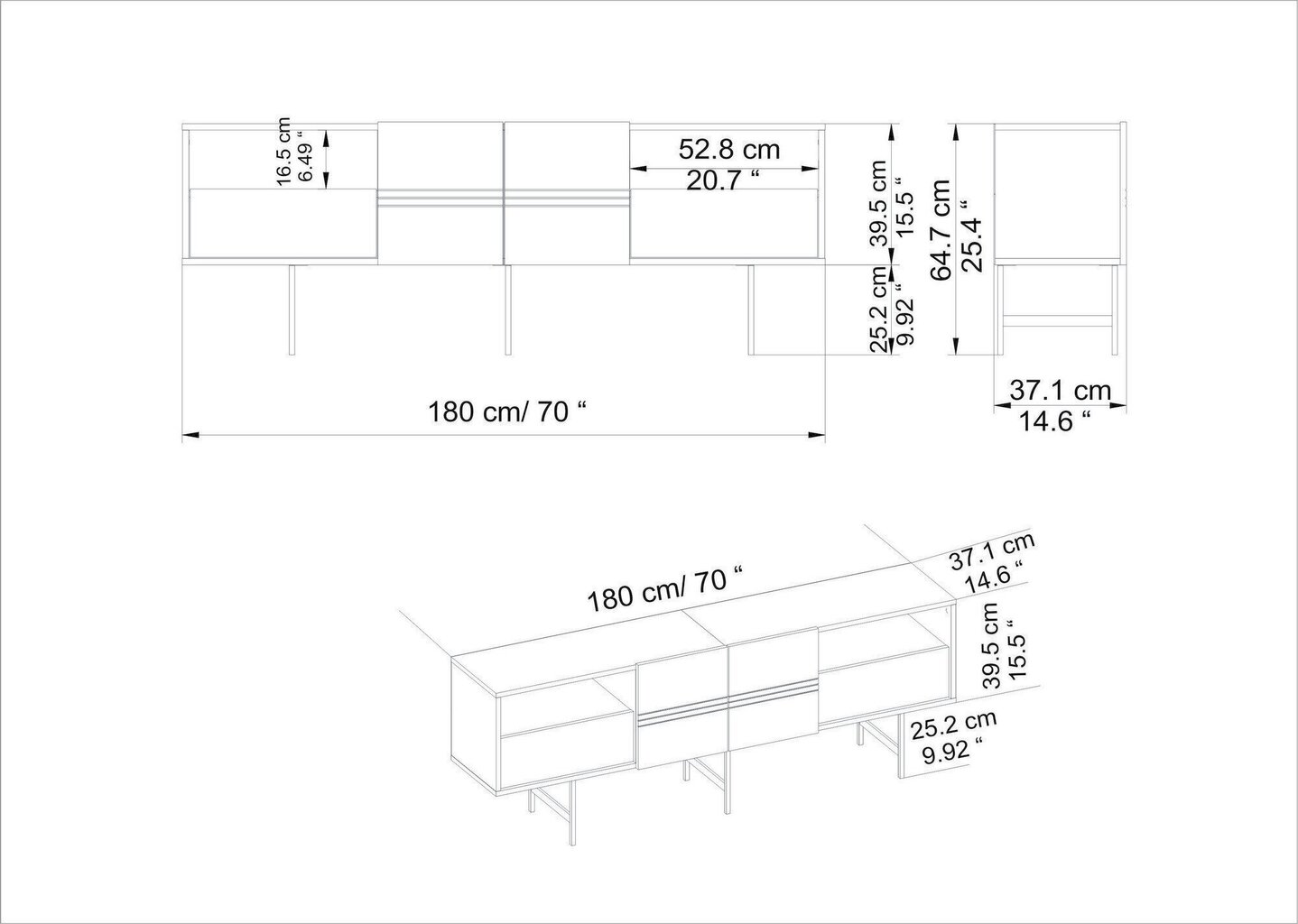 TV-laud Kalune Design Derin, must hind ja info | Televiisori alused | hansapost.ee