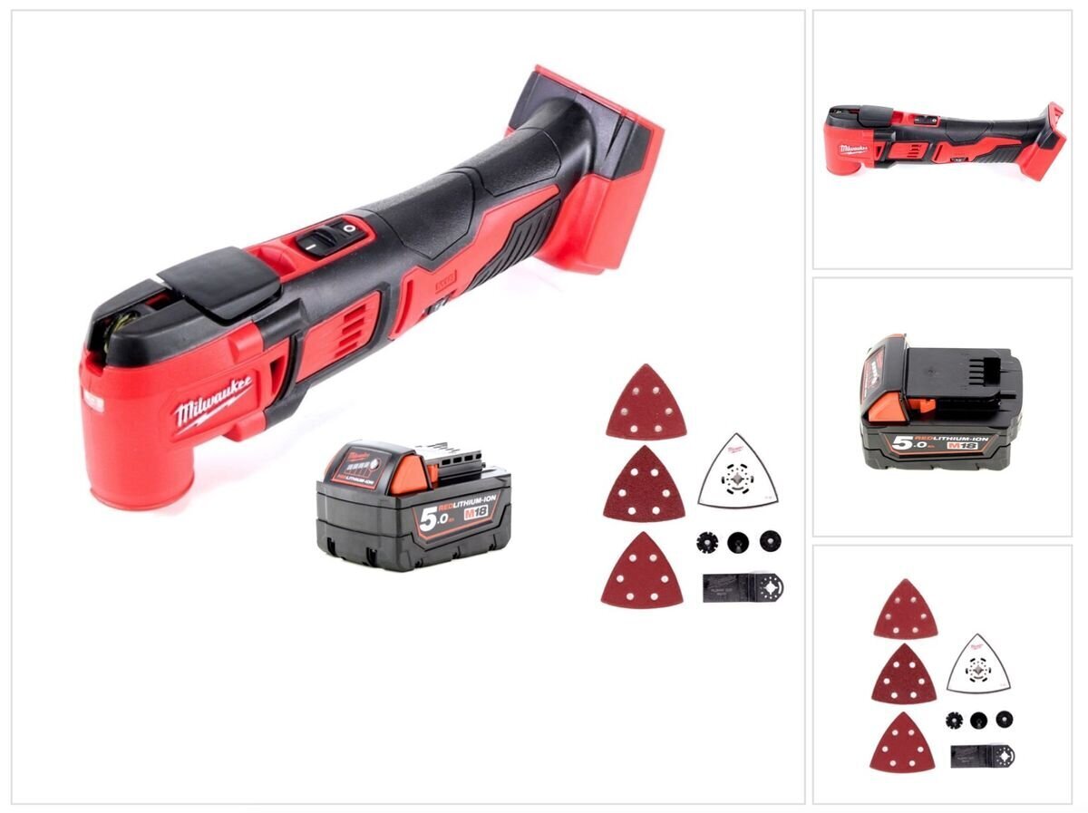 Milwaukee M18 BMT-501 Juhtmeta multitööriist 18V + 1x Aku 5,0Ah - ilma laadijata hind ja info | Elektrilised saed, ketassaed ja tarvikud | hansapost.ee