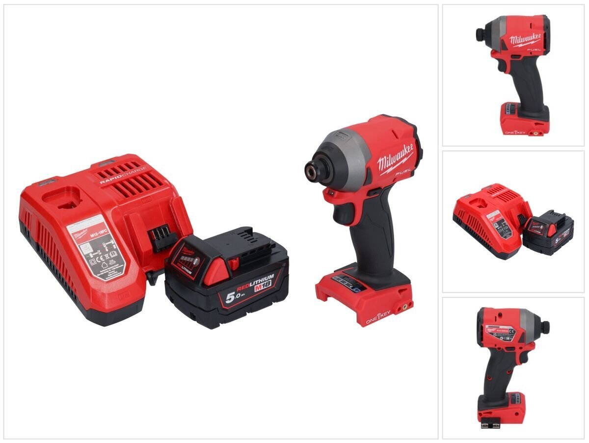 Akuga löökvõti Milwaukee M18 ONEID2-501 18 V 226 Nm 1/4" + 1x aku 5,0 Ah + laadija hind ja info | Akutrellid, puurid ja kruvikeerajad | hansapost.ee