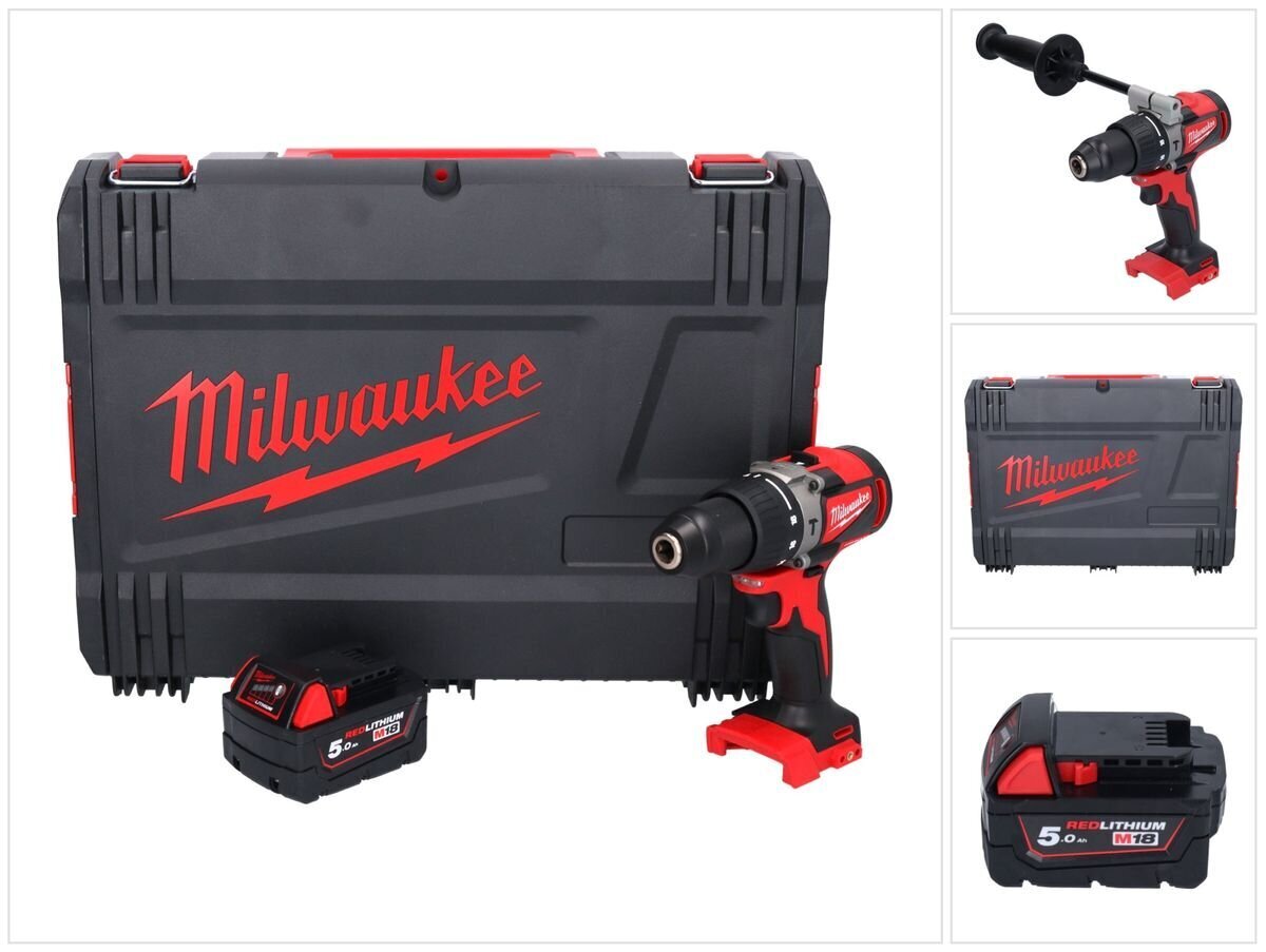 Juhtmeta lööktrell Milwaukee M18 BLPD2-501X 18 V 82 Nm + 1x aku 5,0 Ah + HD kohver - ilma laadijata цена и информация | Akutrellid, puurid ja kruvikeerajad | hansapost.ee