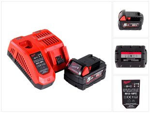 Milwaukee M18NRG-501 toitekomplekt 18V M18 B5 akuga 5,0Ah + M12-18FC laadija hind ja info | Milwaukee Remondikaubad, sanitaartehnika ja kütteseadmed | hansapost.ee