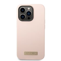 Guess Silicone Metal Logo MagSafe Compatible Case for iPhone 14 Pro Max Pink цена и информация | Чехлы для телефонов | hansapost.ee