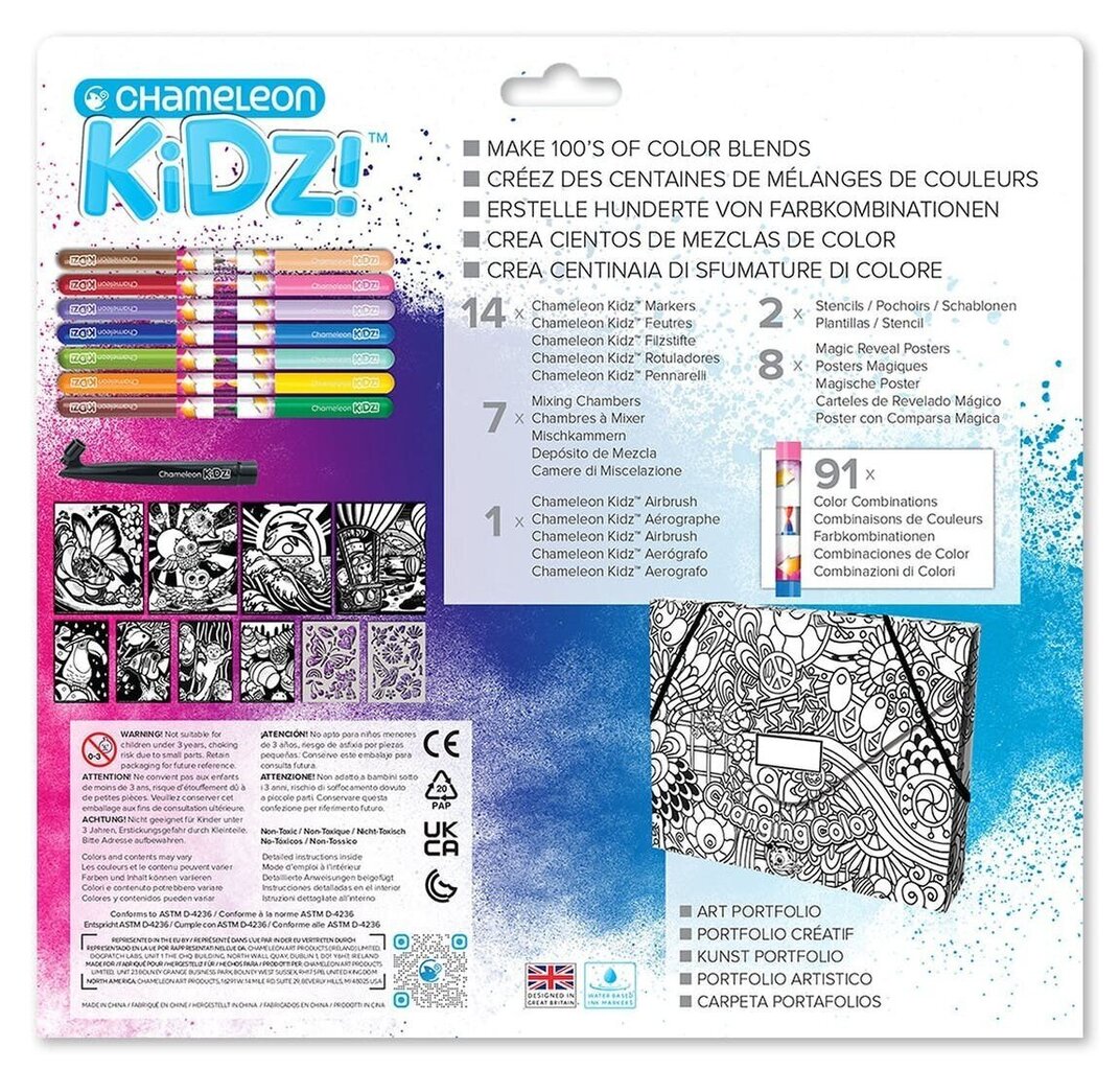 Loominguliste markerite komplekt Chameleon Kidz Art Portfolio hind ja info | Kunstitarbed, voolimise tarvikud | hansapost.ee