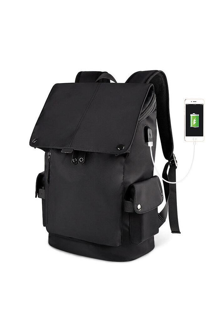 Sponge Tourist seljakott, 15,4" USB ühendusega, must hind ja info | Sülearvutikotid | hansapost.ee