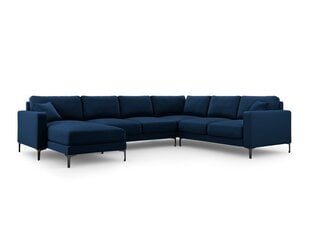 Panoraam parempoolne nurgadiivan velvet sofa Venus, 6 istekohta, tumesinine hind ja info | Nurgadiivanid ja nurgadiivanvoodid | hansapost.ee