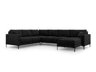 Левый угловой диван Venus, 6 мест, черный цвет цена и информация | Угловые диваны | hansapost.ee