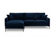 Vasakpoolne nurgadiivan velvet sofa Venus, 4 istekohta, tumesinine цена и информация | Nurgadiivanid ja nurgadiivanvoodid | hansapost.ee