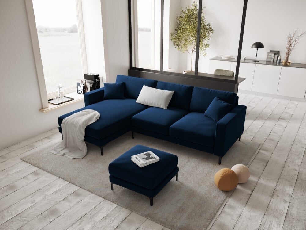 Vasakpoolne nurgadiivan velvet sofa Venus, 4 istekohta, tumesinine hind ja info | Nurgadiivanid ja nurgadiivanvoodid | hansapost.ee
