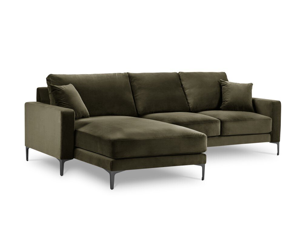 Vasakpoolne nurgadiivan velvet sofa Venus, 4 istekohta, roheline hind ja info | Nurgadiivanid ja nurgadiivanvoodid | hansapost.ee
